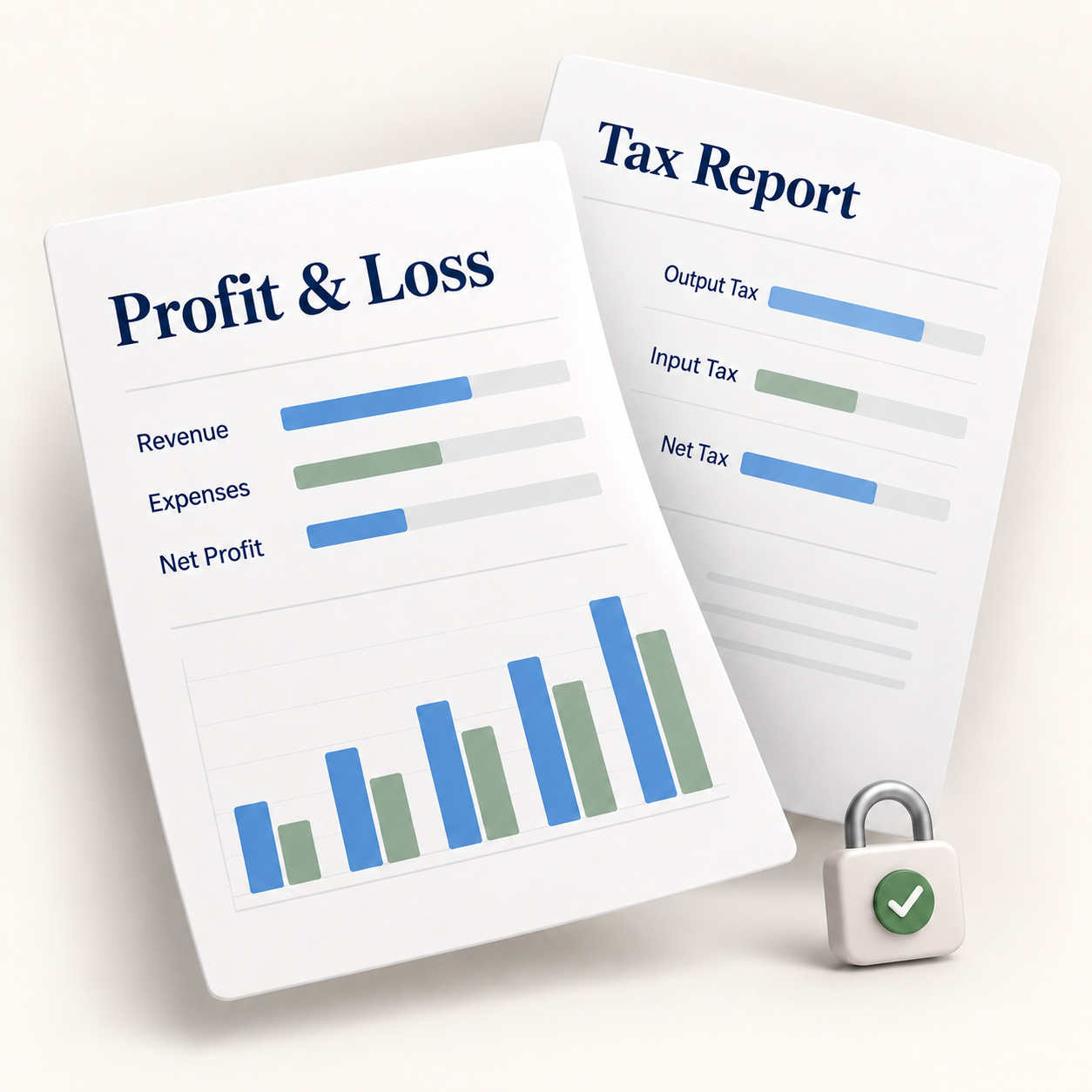PrimeFlow financial statements: profit and loss, tax reports and protected reporting periods