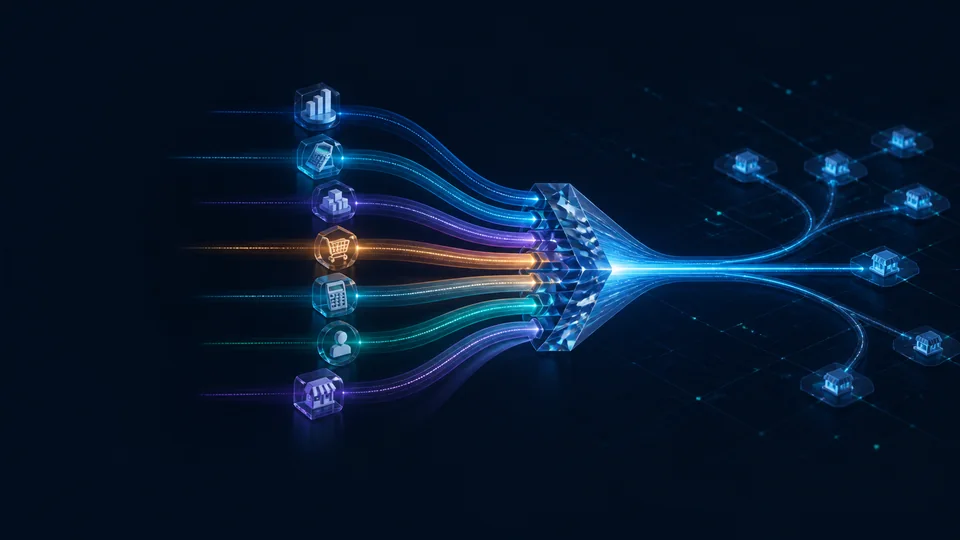 PrimeFlow operating workflows connecting shops, teams, stock and finance